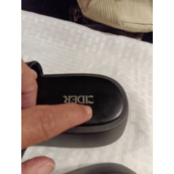 Cider Platform Slides Women's Size 41 10 Black Faux Leather Slip On Open Toe - Picture 6 of 6